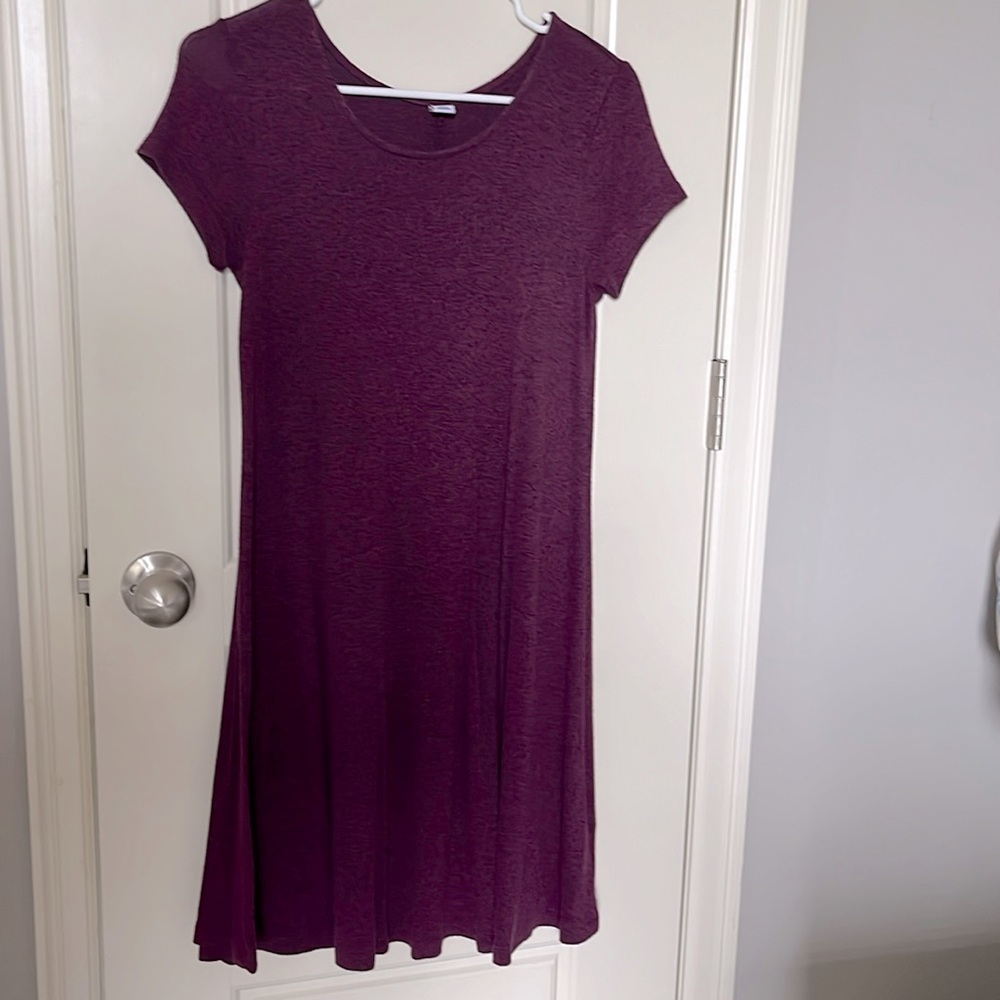 Old Navy T-shirt dress plum colored, XS, cotton